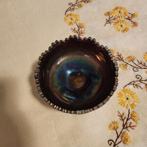 Vintage Fenton Amethyst Carnival Glass Footed Bowl